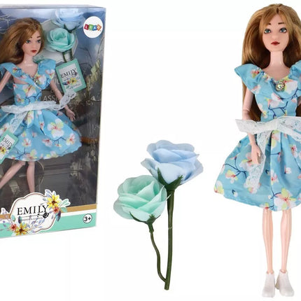 Lėlė emilija su gėlėmis 30cm