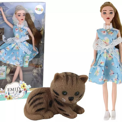 Lėlė emilija su kačiuku 30cm