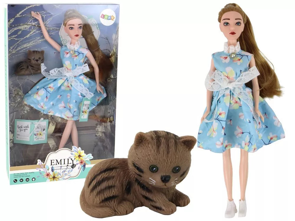 Lėlė emilija su kačiuku 30cm
