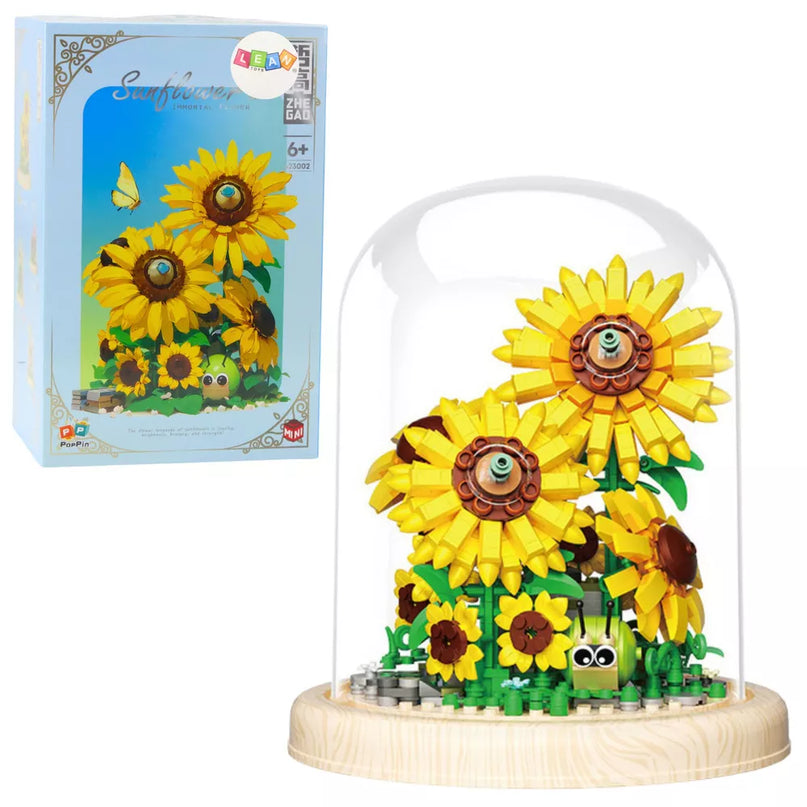 Statybiniai blokeliai saulėgrąžos kupole