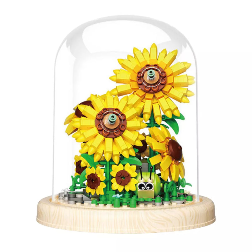 Statybiniai blokeliai saulėgrąžos kupole