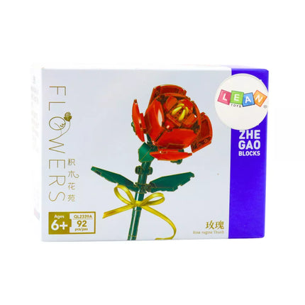 Statybinių blokelių rinkinys su rožėmis