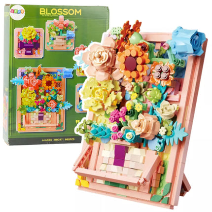 Statybinių blokellų gėlių rinkinys