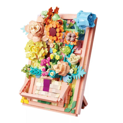 Statybinių blokellų gėlių rinkinys