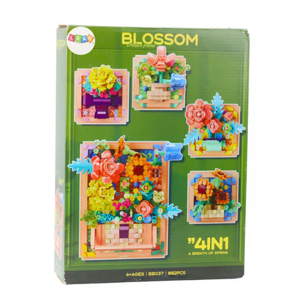 Statybinių blokellų gėlių rinkinys