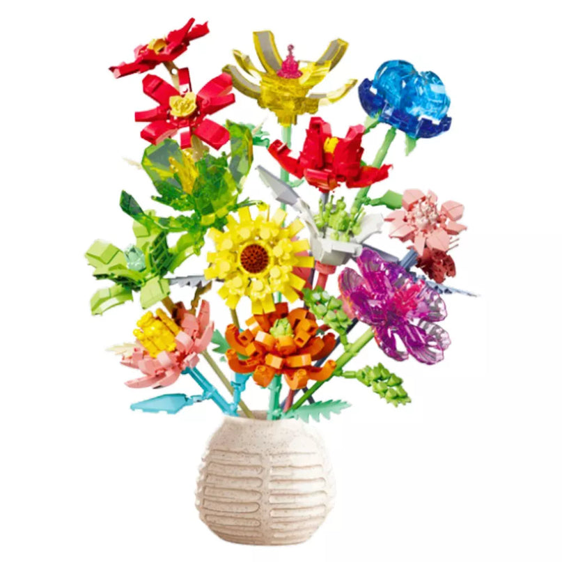 Konstruktorius gėlių puokštės kompozicija