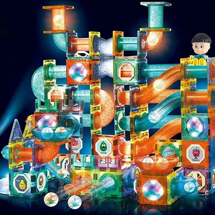Magnetinė šviečianti kamuoliukų trasa 3D 292 vnt