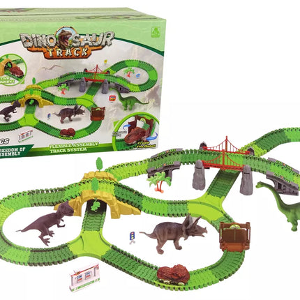 Dinozaurų trasa su aksesuarais 270 dalių