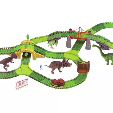 Dinozaurų trasa su aksesuarais 270 dalių