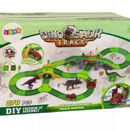 Dinozaurų trasa su aksesuarais 270 dalių