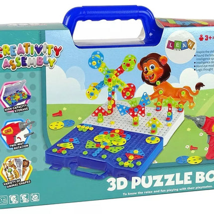 3D konstravimo lagaminėlis su įrankiais