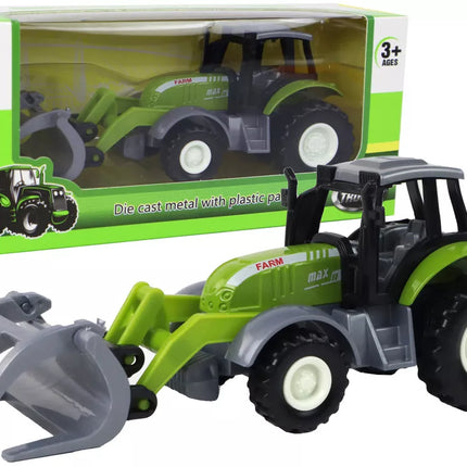 Žalias traktorius ekskavatorius