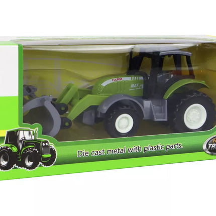 Žalias traktorius ekskavatorius