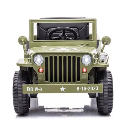 JH‑103 Olive Green elektrinis visureigis vaikams – 4×4, 12V, EVA ratai