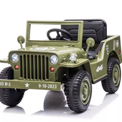 JH‑103 Olive Green elektrinis visureigis vaikams – 4×4, 12V, EVA ratai