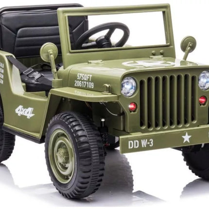 JH‑103 Olive Green elektrinis visureigis vaikams – 4×4, 12V, EVA ratai