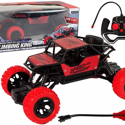 Raudonas RC bekelės automobilis 1:18