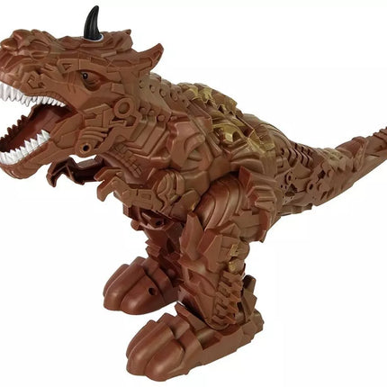 Rudas garų dinozauras su projektoriumi
