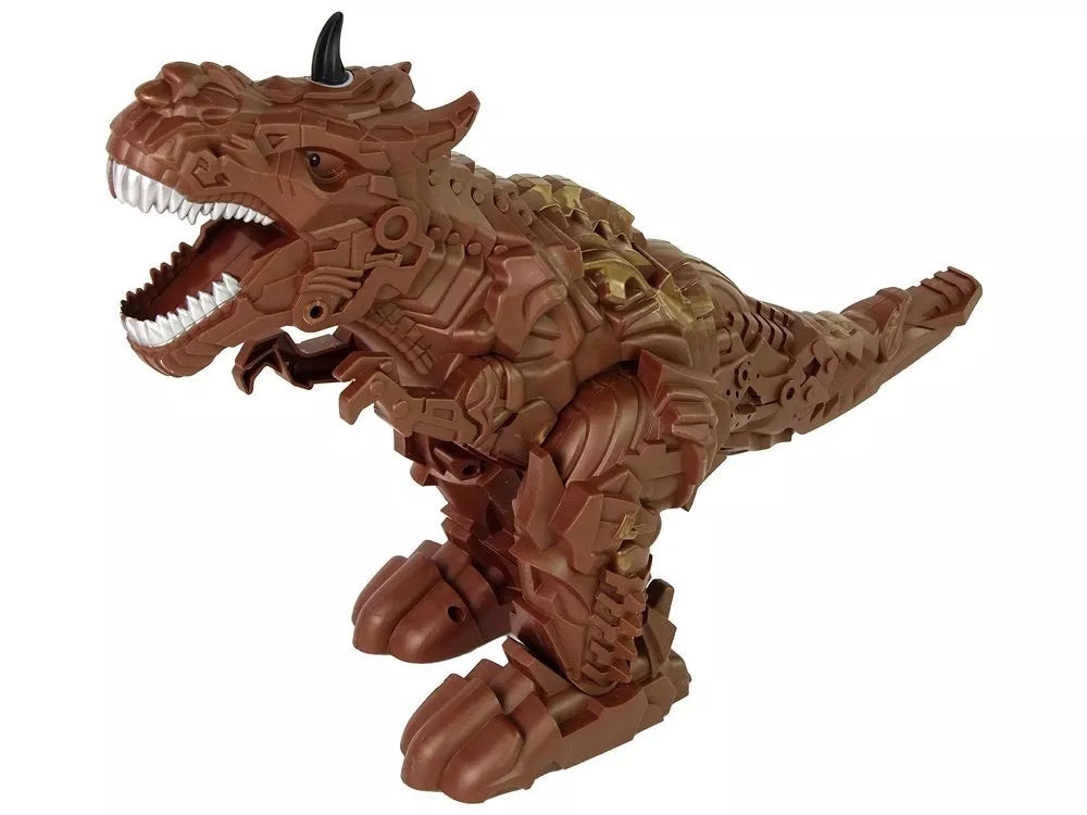 Rudas garų dinozauras su projektoriumi