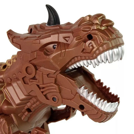 Rudas garų dinozauras su projektoriumi