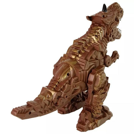 Rudas garų dinozauras su projektoriumi
