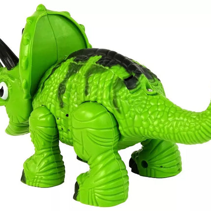 Žalias garų dinozauras triceratopsas