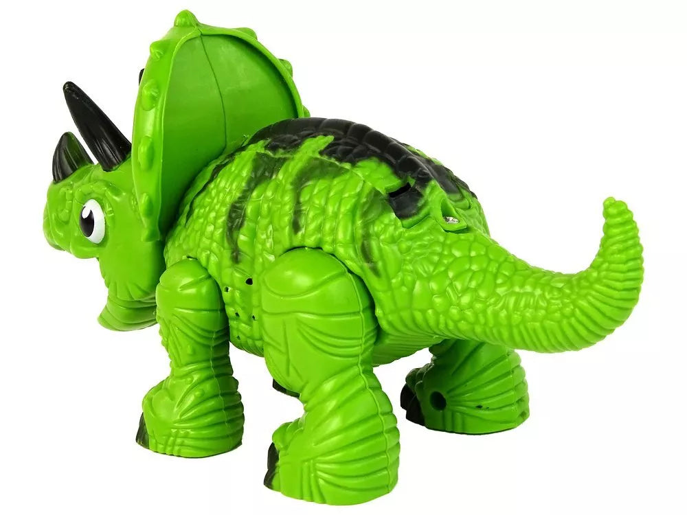 Žalias garų dinozauras triceratopsas