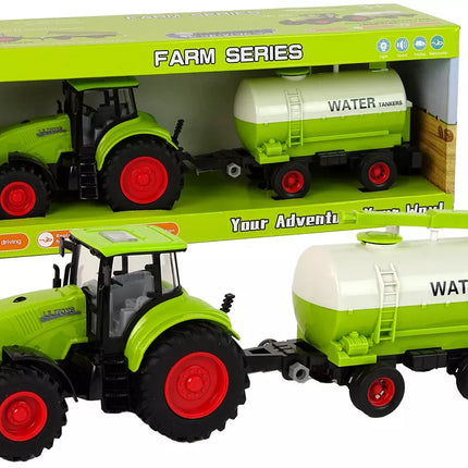 Traktorius su priekaba ir dideliais ratais