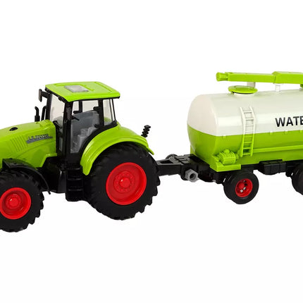 Traktorius su priekaba ir dideliais ratais