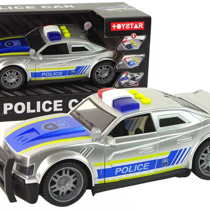 Policijos automobilis su šviesomis ir garsais