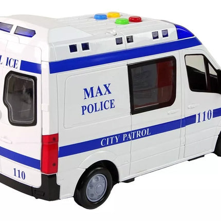Policijos automobilis su šviesomis ir garsais