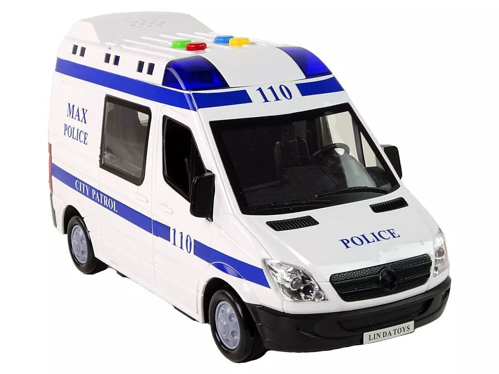 Policijos automobilis su šviesomis ir garsais