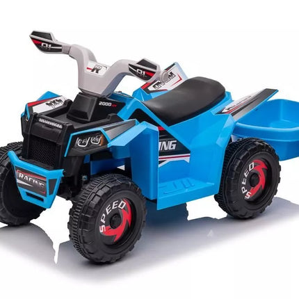 MX630T mėlynas elektrinis keturratis su priekaba – 6V, 45W
