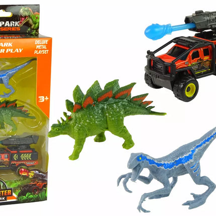 Dinozaurų rinkinys su raketų automobiliu