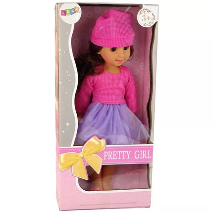 Lėlė mergaitė su ruda garbanota plaukuote – 35 cm