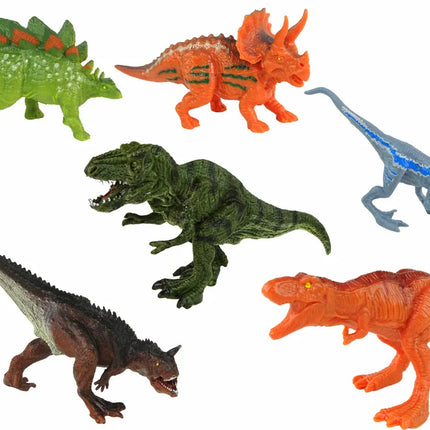 Dinozaurų rinkinys su sraigtasparniu ir automobiliais