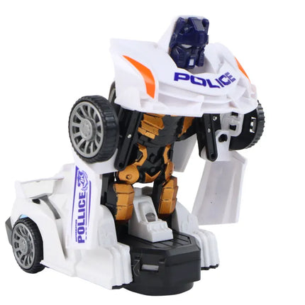 Policijos robotas automobilis baltas 2in1