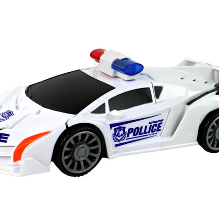 Policijos robotas automobilis baltas 2in1
