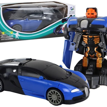 Robotas automobilis mėlynas 2in1