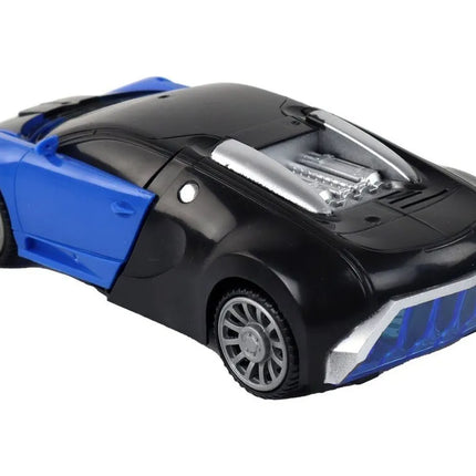 Robotas automobilis mėlynas 2in1