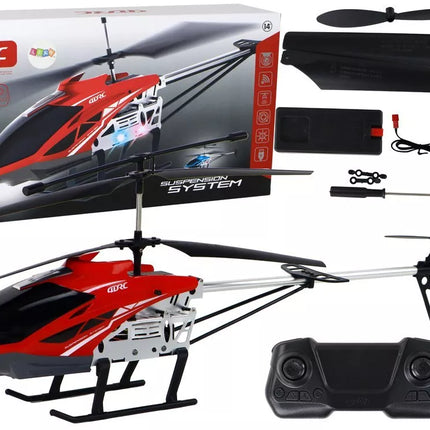Nuotoliniu būdu valdomas RC sraigtasparnis 70 cm – raudonas