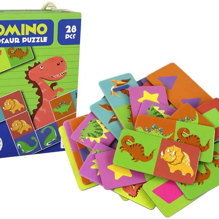 Dvipusis domino dinozaurai dėlionė 28 elementai