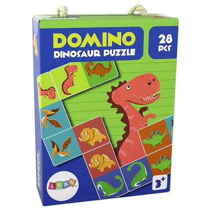 Dvipusis domino dinozaurai dėlionė 28 elementai