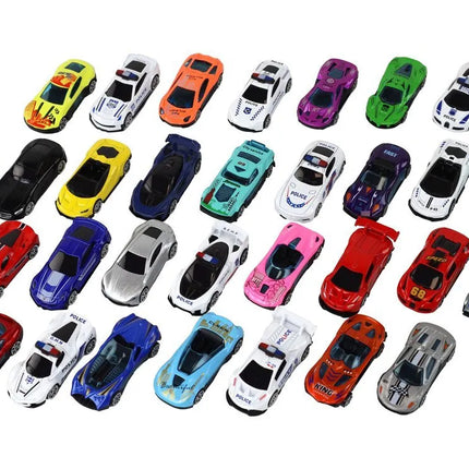 Automobilių spyruokliniai žaislai policija 30 vnt