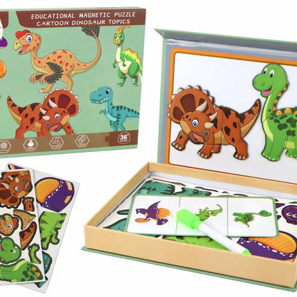 Magnetinės dėlionės dinozaurai edukacinis rinkinys