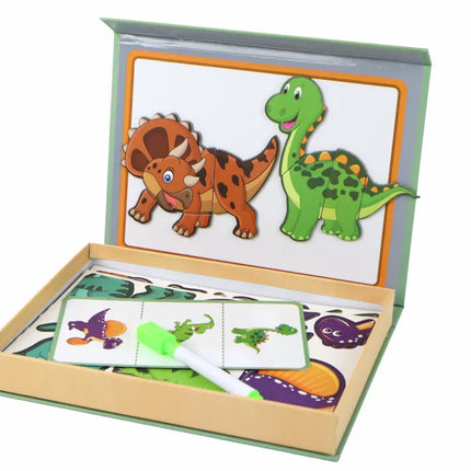 Magnetinės dėlionės dinozaurai edukacinis rinkinys