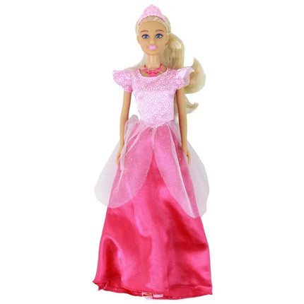 Vaikiška lėlė Anlily princesė, ilgi šviesūs plaukai, tiara, rožinė suknelė