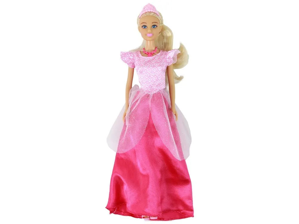 Vaikiška lėlė Anlily princesė, ilgi šviesūs plaukai, tiara, rožinė suknelė