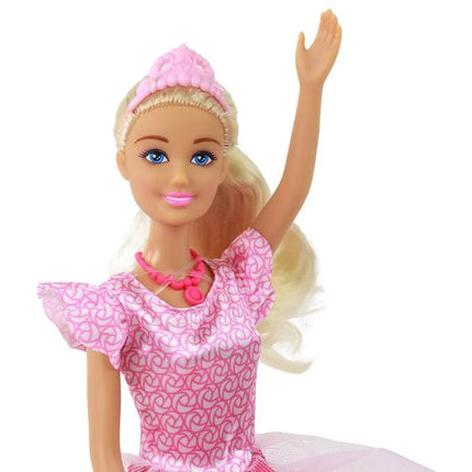 Vaikiška lėlė Anlily princesė, ilgi šviesūs plaukai, tiara, rožinė suknelė