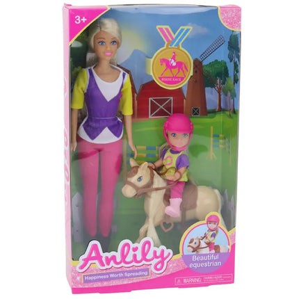 Anlily lėlė su vaiku ir poniumi